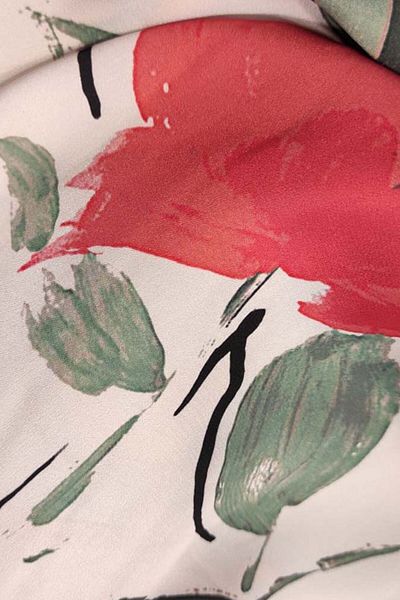 SARDO KUMAŞ Floral Patterned Water Color Satin Fabric Width 1.50 Cm Double Width