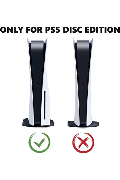 fulina لوحات غطاء وحدة التحكم PS-V PS5 متوافقة مع إصدار قرص PS5، مع أربع فتحات تبريد، لون أسود