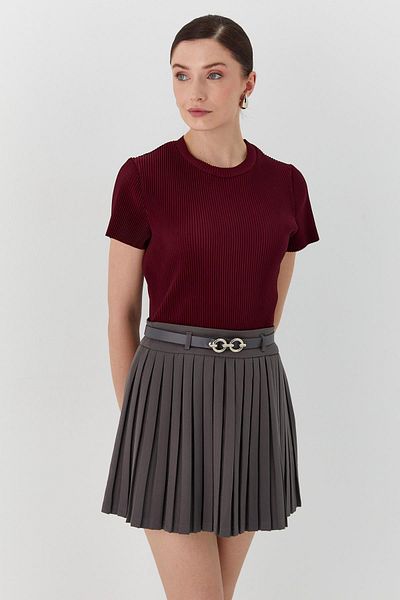 Shopping Shop Anthracite Pleated Mini Skirt