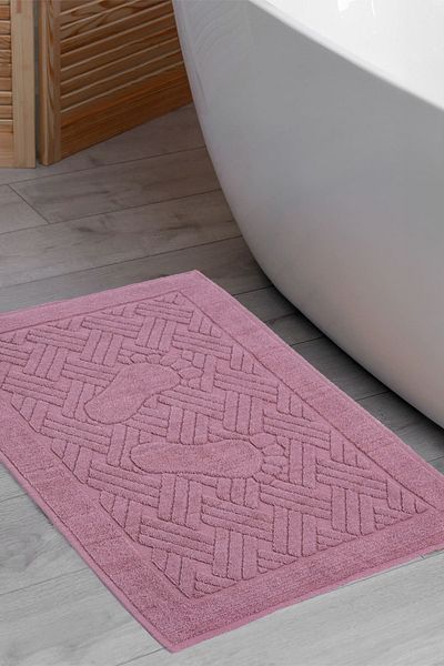 Homedius Bathroom Zigzag Patterned Ultra Thick Cotton Foot Towel 50X70 cm