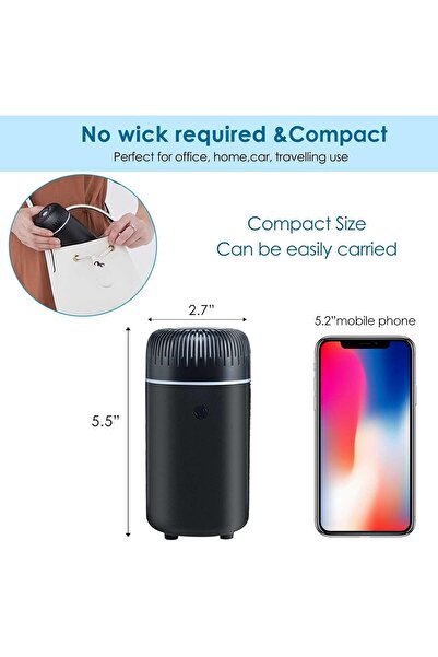 Generic UrrSovv Car Diffuser USB Mini Humidifier Ultrasonic Essential Oil Diffuser (Black)