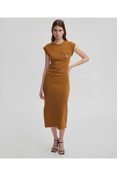 İpekyol Midi Dress with Metal Accessories