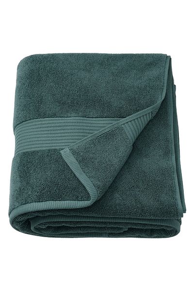 IKEA FREDRIKSJÖN Bath Sheet Grey-Turquoise 100x150 cm – 100% Cotton, 650 g/m² | IKEA