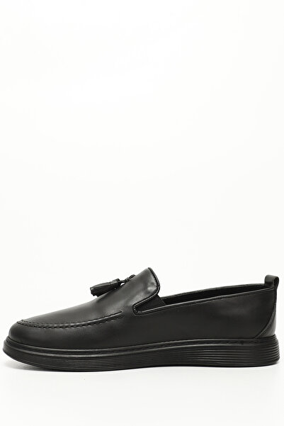 GÖNDERİ(R) Men's Black Tasseled Genuine Leather Shoes