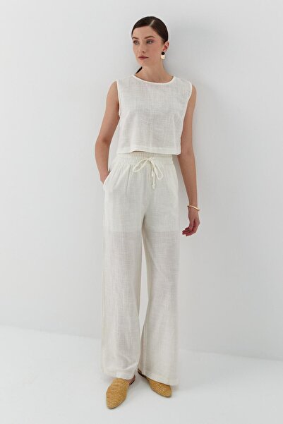 Shopping Shop White Linen Trousers