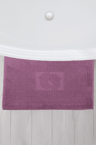 Homedius Bathroom Checkered Foot Patterned Cotton Foot Towel 50X70Cm