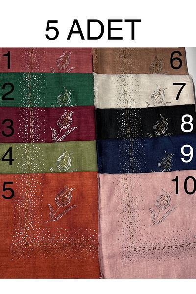 semazen Stoned Flared Scarf 5 Pack Cotton Writing Scarf for Gifts