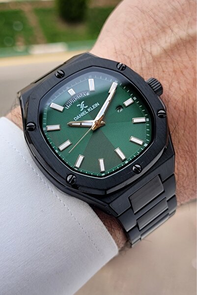 Daniel Klein Kadranı Yeşil Kordonu Siyah Renk Ayarlanabilir Kordonlu 42 mm Er...