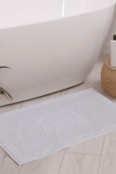 Homedius Bathroom Checkered Foot Patterned Cotton Foot Towel 50X70Cm