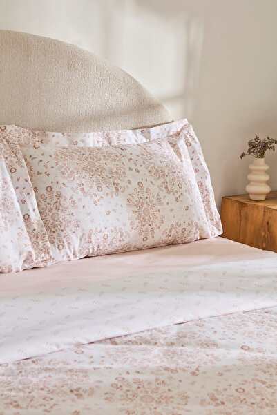 Kaşmir Home Grasy 100% Cotton Double Duvet Cover Set Salmon