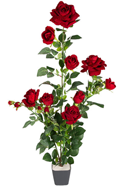 Artificial Rosewood Velvet Textured Red 95 Cm.