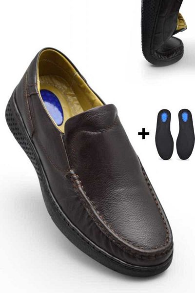 ISPARTALILAR 9575 Orthopedic Sole Black Genuine Leather Men's Shoes Summer Seasonal