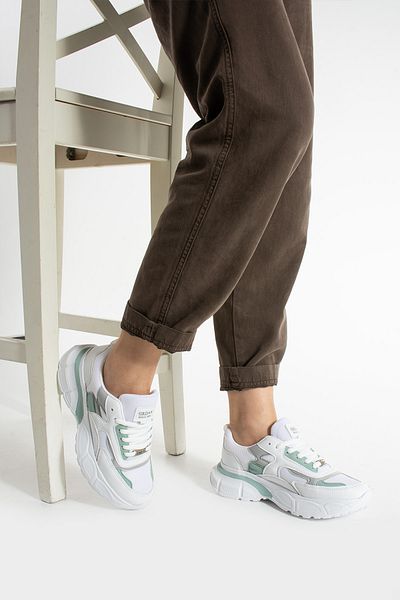 Getcho Pantofi sport casual Babel pentru femei, alb, verde