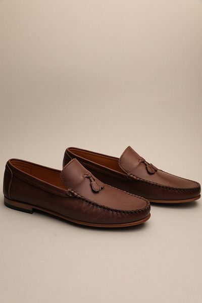 Gondol Loafer clasic pentru bărbați din piele naturală maro 41 ttx.671