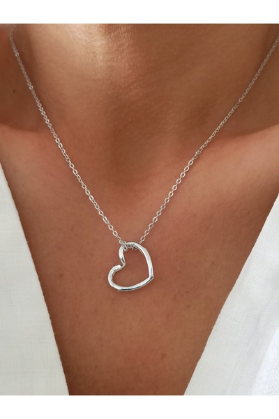 DENİZDENAL Silver Heart Necklace
