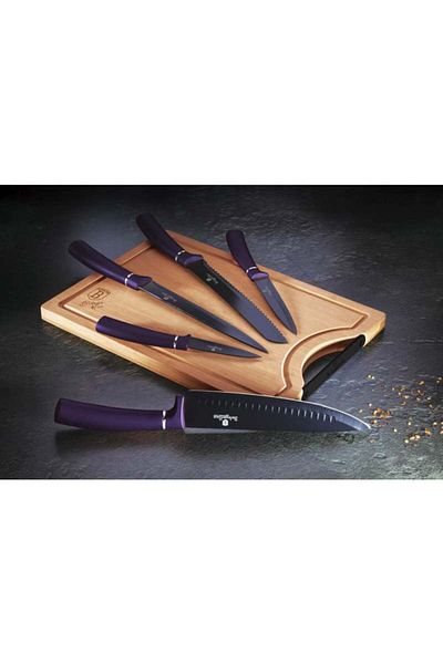 Berlinger Haus Non-stick knife set + 6-piece cutting board Purple Metallic Line