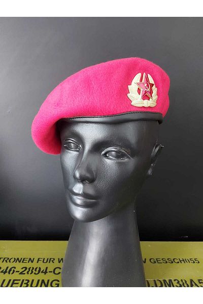 kho military design Military Fashion Metal Soviet Red Women's Beret with Cockade (Size 57)
