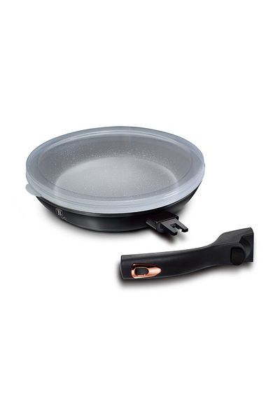 Berlinger Haus Frying pan with removable handle + lid 24 cm Black Rose Collection