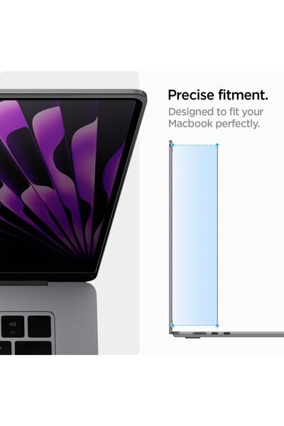 Spigen غشاء حماية شاشة مرشح الخصوصية [SafeView] لجهاز MacBook Air 15 بوصة M4 (2025) / M3/M2