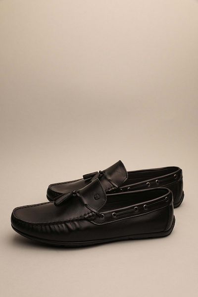 Gondol Loafer clasic pentru bărbați din piele naturală neagră 41 ttx.664