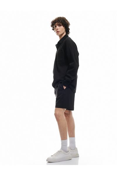 Koton Schwarze Herren-Shorts mit Taschen und Baumwolle, Modell 5sam40003mk