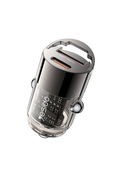 Yesido Y68 PD30W Type-C + QC18W USB Zinc Alloy Mini Car Charger(Metal Grey)