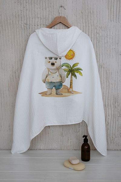 Tuğba Kuğu 4 Layers Muslin Hooded Towel - Summer Vibes