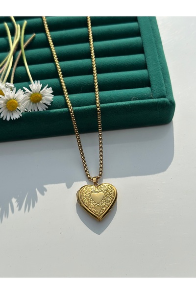 MİOSA 316L Çelik Açılır Kapanır Kalp Kadın Kolye / Sevgiliye Hediye