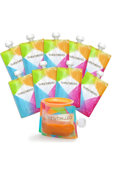 BABY BREZZA Reusable Baby Food Storage Pouch with Funnel System Multicolor 7oz