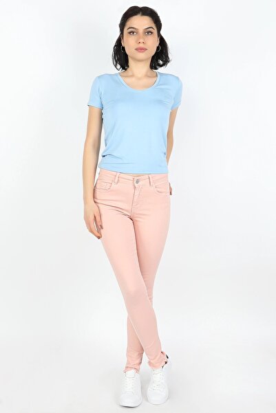 BALİNS Pantaloni de damă roz din gabardină
