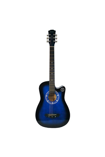 Depox Chitară clasică din lemn 95 cm, ediție Deluxe, cutaway, albastru country