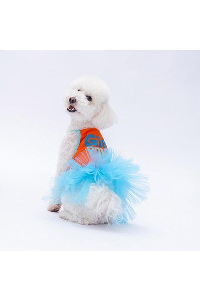 Pawstar Girl Power Cat Dog Dress in Orange - Cat Dog Apparel