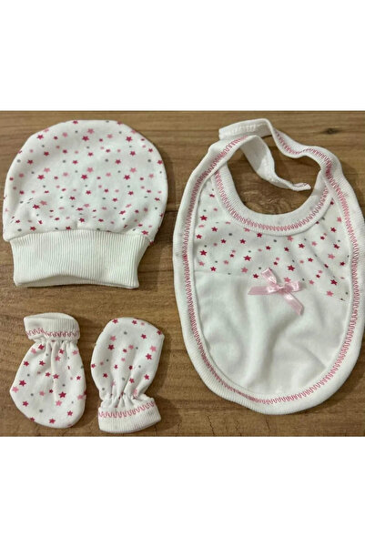 Şanbebe Outlet Burtaç %100 Pamuk 5 Parça Zıbın Takımlı Yenidoğan Hastane Çıkış Seti Pembe 30507