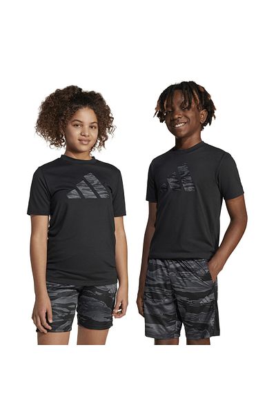 adidas Training Essentials Camo-Print Kids Black T-Shirt