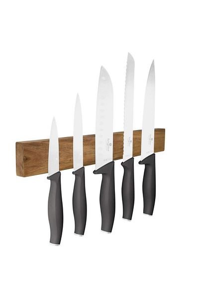 Berlinger Haus Acacia wood knife set with magnetic holder 6 pcs Anthracite Collection