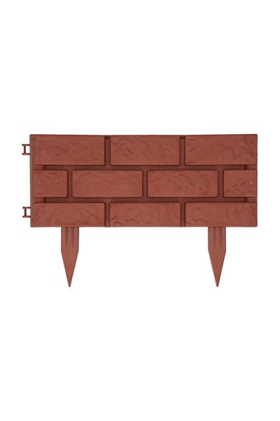 Living Accents 4-Piece Brick Wall Design Plastic Interlocking Hinges Garden Fence
