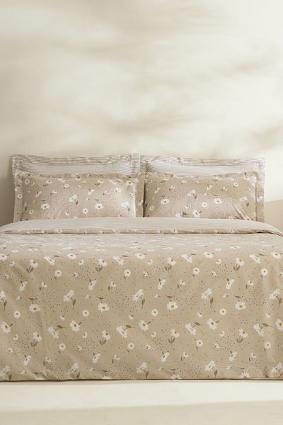 Karaca Home Σετ Παπλωματοθήκη Daisy 100% Βαμβακερό Μονό Μπεζ