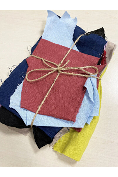 KÜTÜKhouse Çeşitli Renklerde Keten Kumaş Parçaları 0,5 Kg