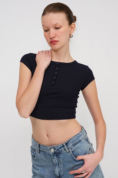 Addax Modal T-Shirt with Snap Collar P0346