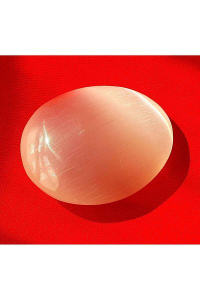 Sahi Aksesuar Oval Shaped Natural Selenite Stone Natural Stone