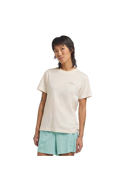Jack Wolfskin ESSENTIAL T W Tricou alb pentru femei cu mânecă scurtă