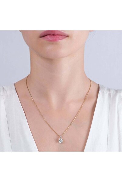 Lial Diamond 0.05 Karat Pırlanta Kolye, Kartanesi Motifli, Mücevher Sertifikalı