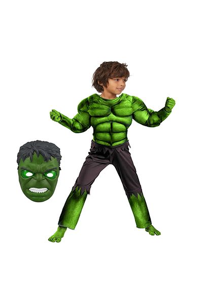 Depox Costum de Hulk cu mușchi pentru copii, Războiul Infinitului, mască inclusă