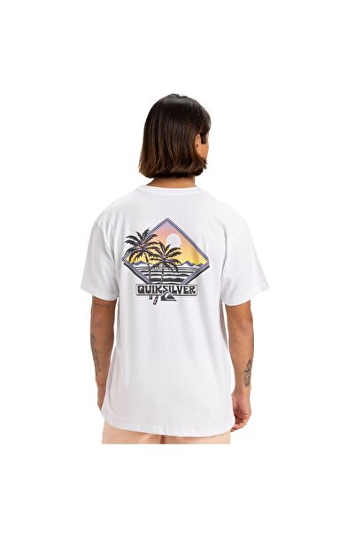 Quiksilver Ανδρικό λευκό μπλουζάκι Palm Square ΑΝΔΡΙΚΟ T-SHIRT EQYZT08095