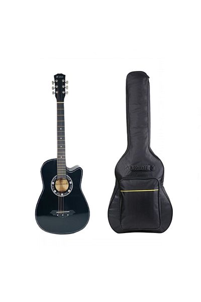 Depox Classical Guitar And Case Set, Cutaway Country Black, 95 Cm, Black