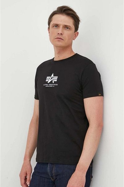 Alpha Industries Ανδρικό μαύρο μπλουζάκι Basic Alpha Industries Μαύρο