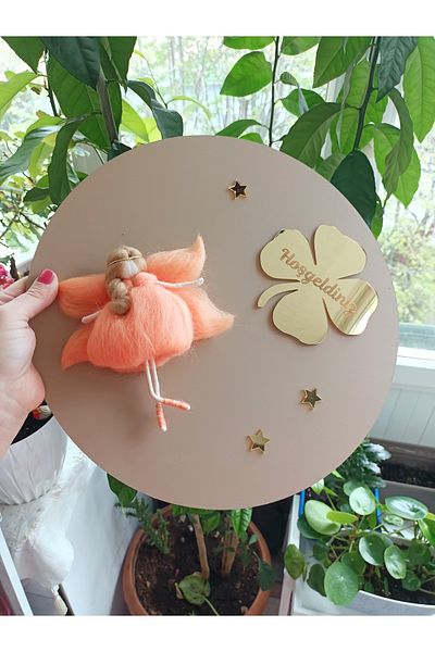 Rose bloome Felt Fairy Girl Cap Ornament