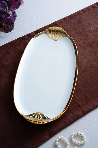 ACAR Arven Oval Gold Presentation Tray - 45 cm