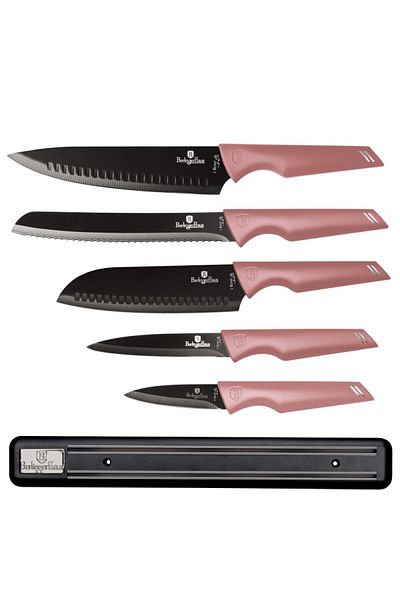 Berlinger Haus Knife set with magnetic holder 6 pcs I-Rose Edition