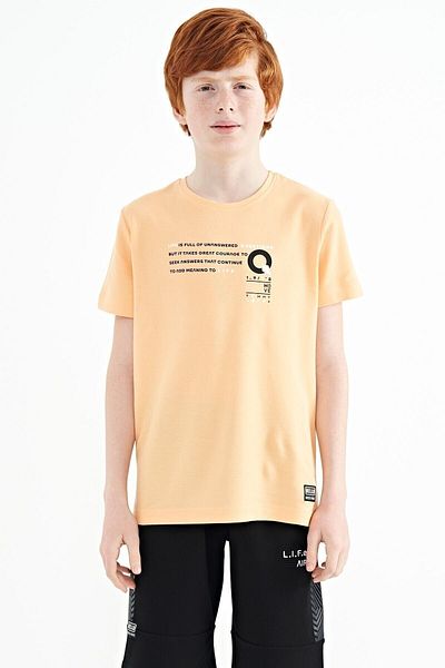 TOMMY LIFE Tricou pentru ospatar pentru barbati cu decolteu O pepene galben